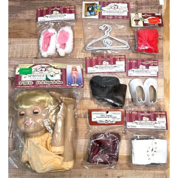 Springfield 18" Doll Kit W/ Blonde Hair, Shoes & Accessories Set - Picture 1 of 7